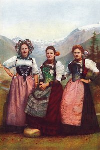 Three Swiss girls, 1912 by Unbekannt