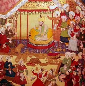 Timur Enthroned During Celebrations, Mughal Manuscript