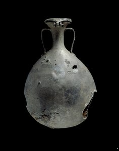 Tin-lead alloy flask with lid, XVIIIth Dynasty c1540 BC-c1292 BC by Unbekannt