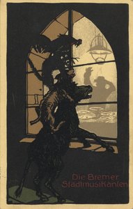 Title Design of the Book Town Musicians of Bremen by the Brothers Grimm by Unbekannt