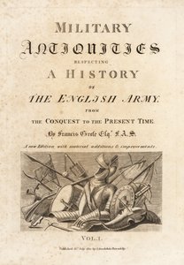 Title Page to Volume 1 with Calligraphic Title and Vignette of Armour and Weapons by Unbekannt