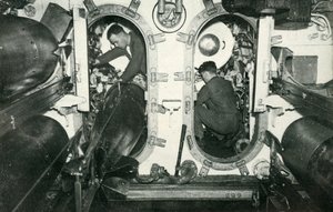 Torpedo tubes of a British submarine, World War II, 1945