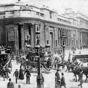 Traffic Passing the Bank of England, London, Late 19th Century