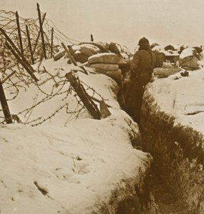 Trenches in the Snow, Alsace, Eastern France
