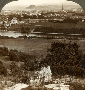 Trondhjem, its homes, warehouses and cathedral, between river Nid and Fjord, Norway, 1905