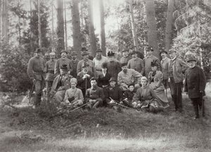 Tsar Alexander III with Family and Friends on a Hunt in the Bialowieza Forest, Russia, 1894 by Unbekannt