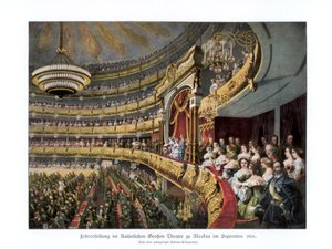 Tsar Alexander II at the Bolshoi Theatre, Moscow, Russia, September 1856