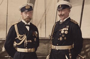 Tsar Nicholas II and Kaiser Wilhelm II in Björkö, 1905 by Unbekannt