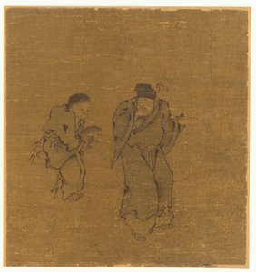 Two Male Figures with a Toad
