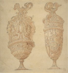 Two Urns Decorated with Human Figures, Animals and Garlands by Unbekannt