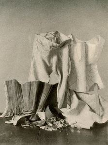 Two pairs of stays, breeches, bead bag, purse and quilted petticoat, c18th century, 1937 by Unbekannt