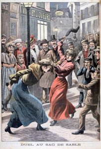 Two Women Fighting with Sandbags