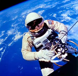 US Astronaut Edward H. White II Carrying Out External Tasks