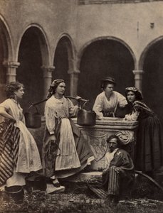 Untitled Genre Scene with Four Women and a Man by Unbekannt