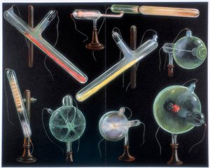 Various Substances Fluorescing in Vacuum Tubes of Different Shapes