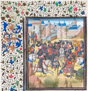 Victory of Richard the Lionheart over Philip Augustus in 1198. Miniature from the Historia by William of Tyre