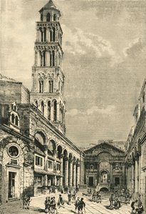 View in Spalatro, Showing the Campanile and the Peristyle of the Palace of Diocletian by Unbekannt