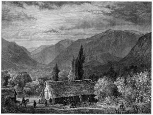 View in a Valley of the Cordillera, Chile