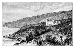 View in the Crimea: the Palace Woronzow, Alupka, Ukraine