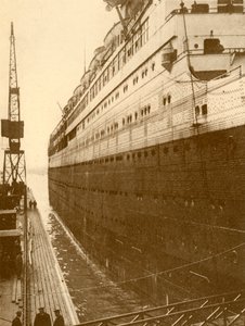 View of Starboard Side of the Majestic As She Entered the Floating Dry Dock