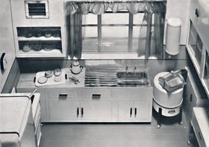 View of a Kitchen, Designed by H.M.V. Household Appliances, 1938