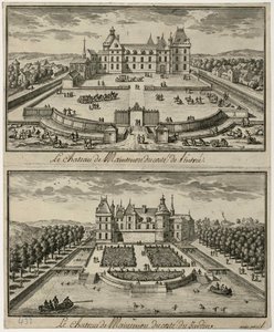 View of the Château de Maintenon from the Entrance and from the Garden by Unbekannt