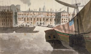 View of the Custom House from the River Thames, City of London