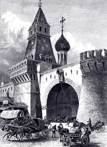 View of the Nikolskaya Tower and Armory in Moscow by Unbekannt