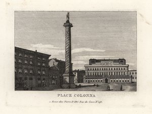 View of the Piazza Colonna with the Column of Marcus Aurelius by Unbekannt