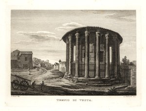 View of the Temple of Vesta, Rome by Unbekannt