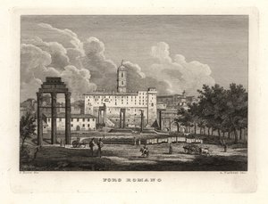 View of the ruins of the Roman Forum by Unbekannt