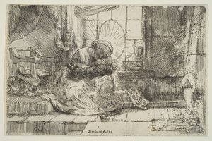 Virgin and Child with the Cat: and Joseph at the Window, 1654