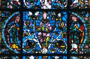Virgin and Prophets, stained glass, Chartres Cathedral, France by Unbekannt
