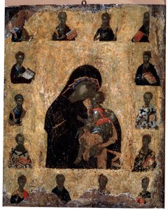 Virgin of Tenderness with the Saints The Virgin Eleusa, Byzantine Icon by Unbekannt