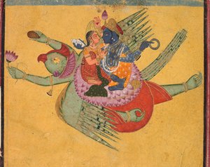 Vishnu and Lakshmi on Garuda by Unbekannt