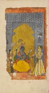 Vishnu Enthroned with Princely Devotee Standing Before Him by Unbekannt