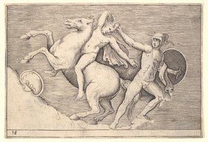 Warrior Pulling a Rider from His Horse by Unbekannt