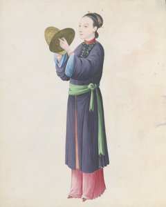 Watercolour of musician playing bo tongbo