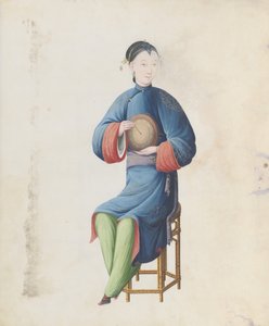 Watercolour of Musician Playing Diangu