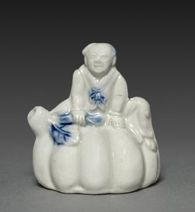 Waterdropper in Shape of Chinese Boy Seated on a Gourd, 18th-19th century