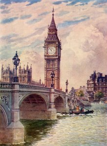 Westminster Bridge and Big Ben by Unbekannt