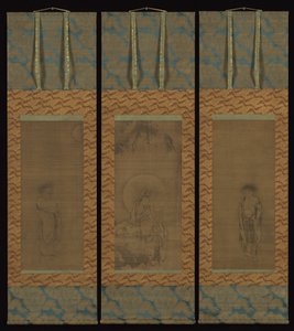 White-Robed Guanyin with Hanshan and Shide, 14th century by Unbekannt