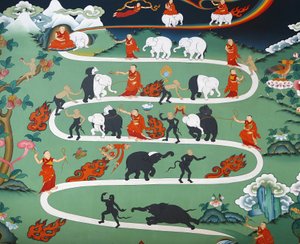 White elephant tale at Kopan monastery, Kathmandu, Nepal