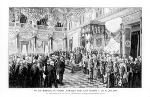 Wilhelm II and the ministers at the opening of the Reichstag 25 June 1888, 1900 by Unbekannt