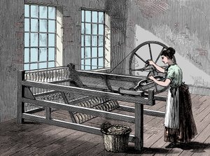 Woman using a Spinning Jenny, c1880 by Unbekannt