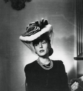 Woman Wearing a Hat and Veil by the French Fashion Designer Jacques Fath by Unbekannt