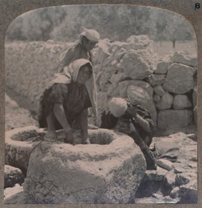 Women drawing water at the Fountain of the Magi, on the road to Bethlehem, c1900
