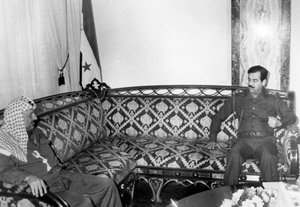 Yasser Arafat and Saddam Hussein, Iraq