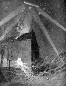 Zeppelin Attack on the Suburbs of Paris, World War I, 1915 by Unbekannt