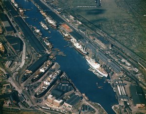 Aerial View of the Royal Albert Docks, Opened in 1880